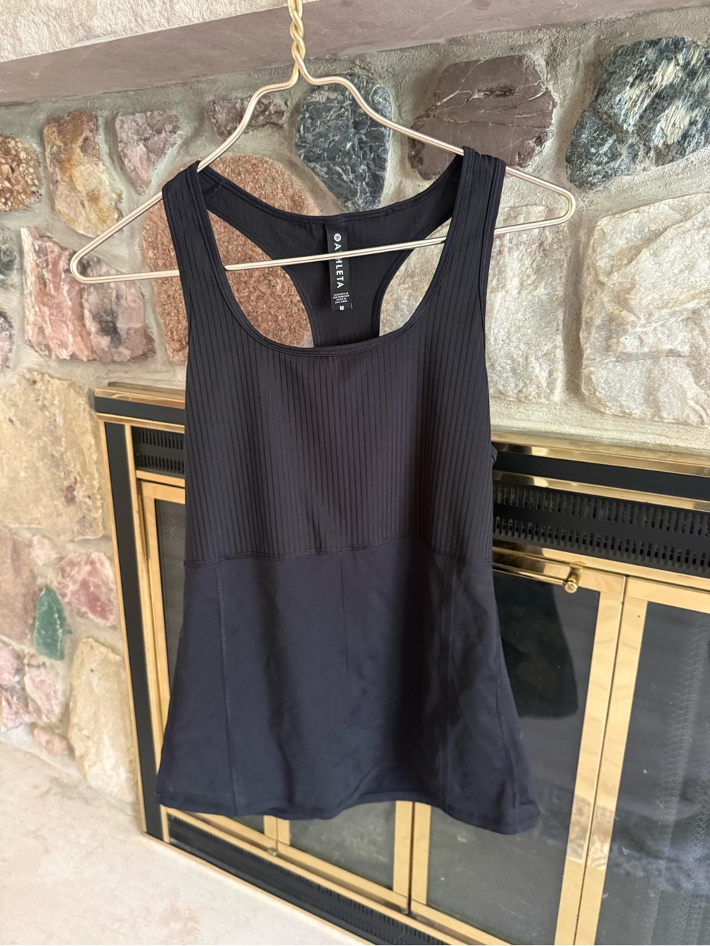 Athleta Black Ribbed Tank Medium